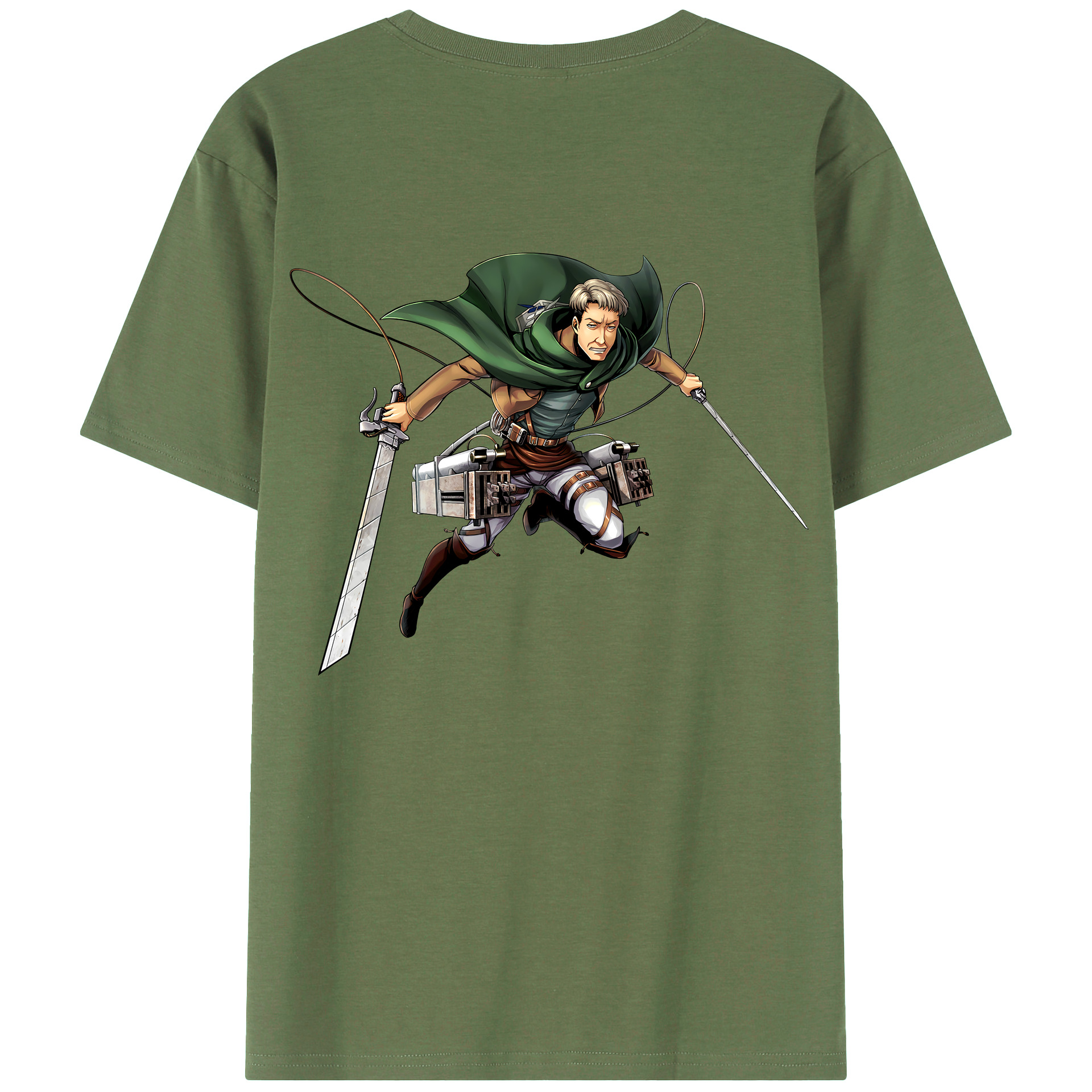 （画像用） 進撃の巨人 Attack on Titan 綿100％ メンズ半袖Tシャツ（バックプリント） 通気性